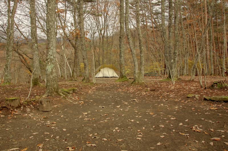 プライベート感のある広大な区画があるキャンプ場