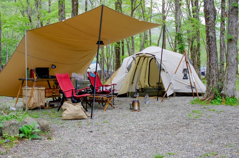 美品CanvasCamp 4×4 プレミアムコットンタープ ポール付き｜アウトドア 