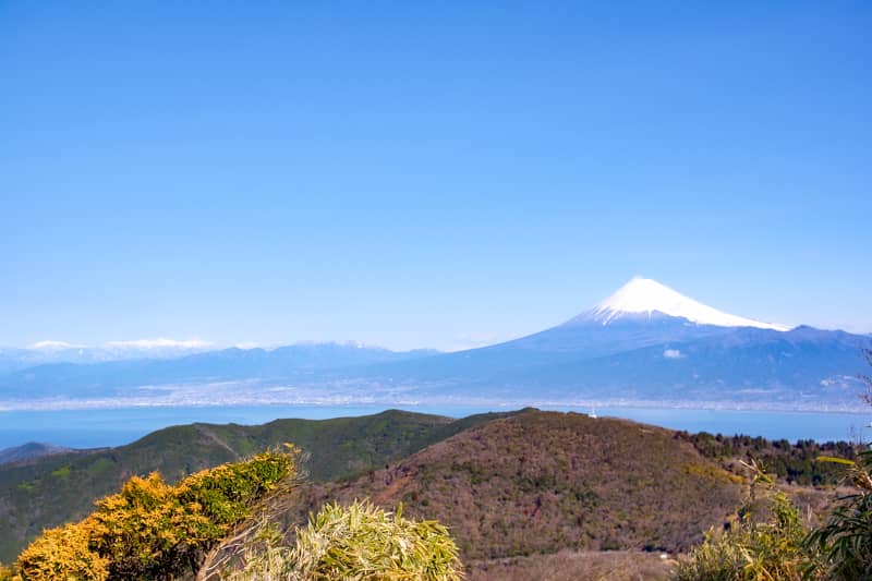 階段から背後をみると富士山がばっちり見えます