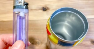 ライター1本で空き缶の上蓋をきれいに切り取るテクニック【空き缶炊飯・缶コップに】