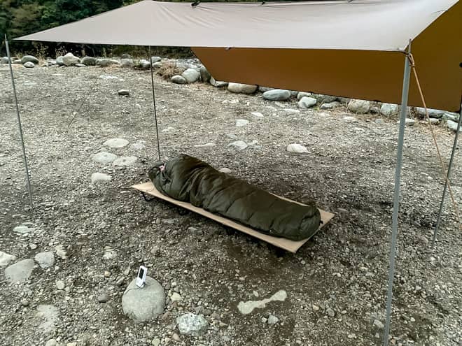 シュラフの中の温度を計測