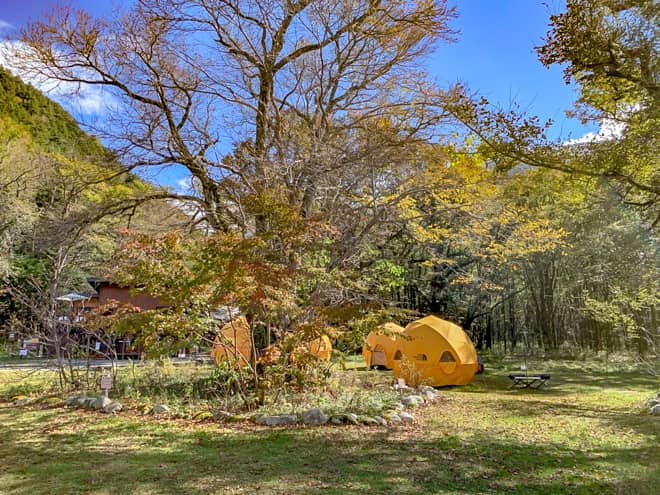 手ぶらでキャンプができる常設テントサイト「ぶらキャン」エリア