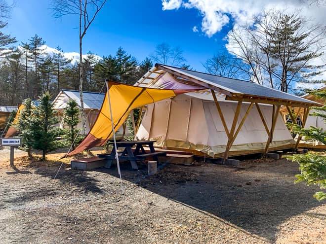 リッジロッジでは二段ベット式コット4台