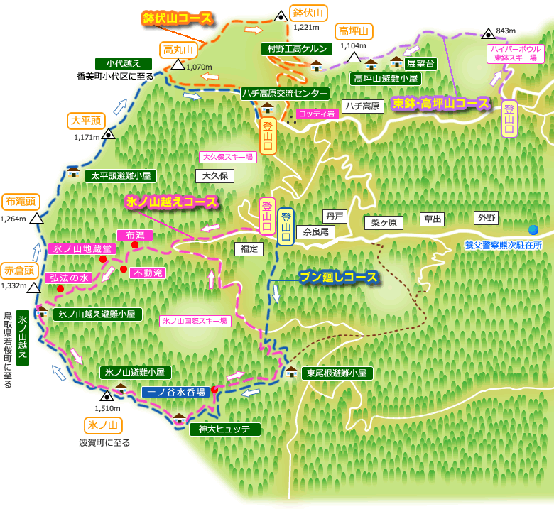 氷ノ山の登山ルート