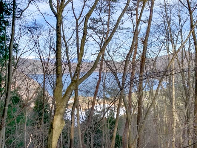 右手には本栖湖が見えます