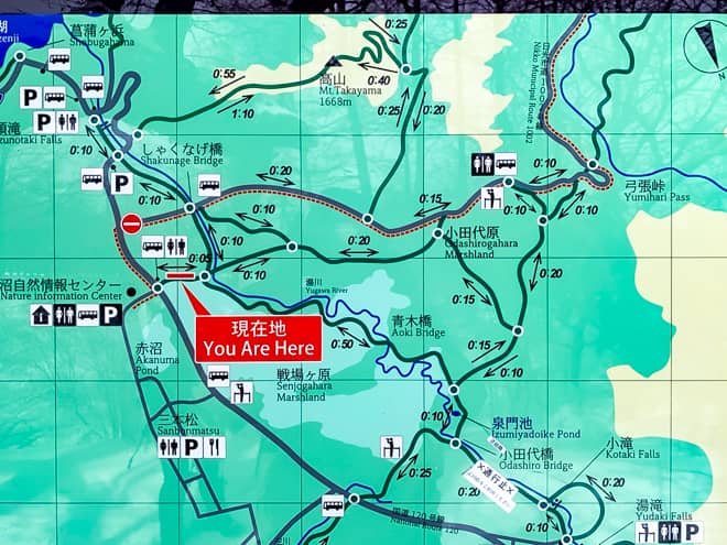 案内板を見ても庵滝へ続くハイキングコースが