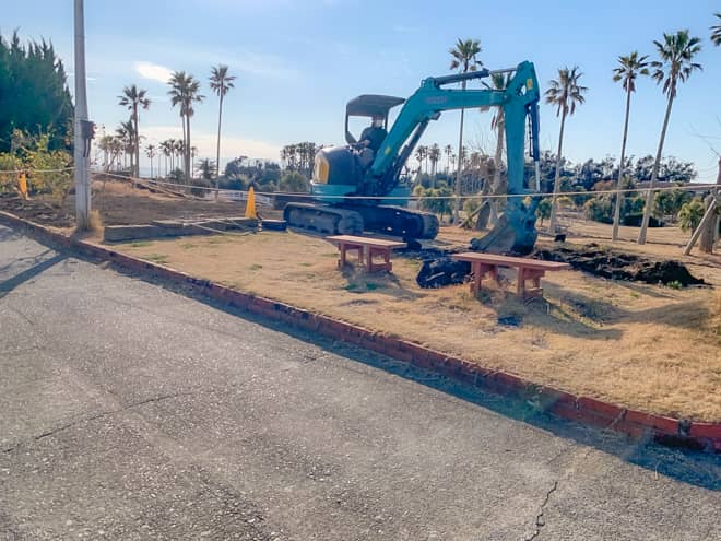 絶賛工事中なので殆どの施設が仮設