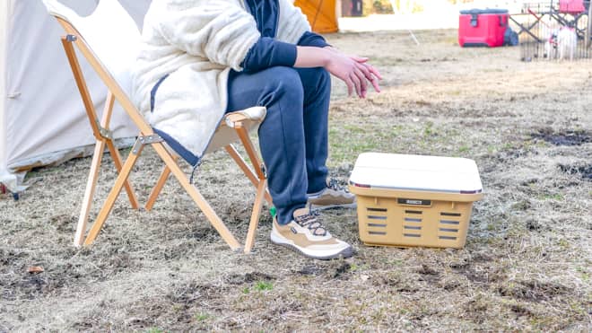 ハイチェアで横向き