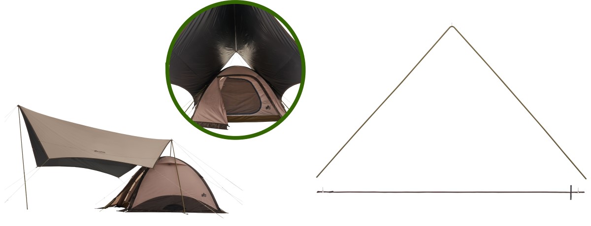 ロゴスのV字型ポール