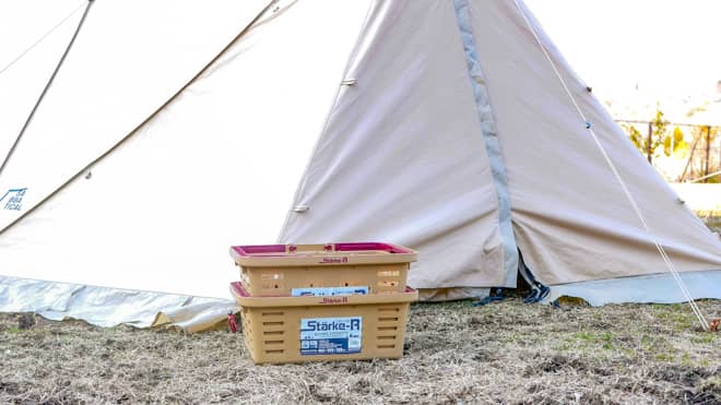 ローバスケットにレギュラー重ねる