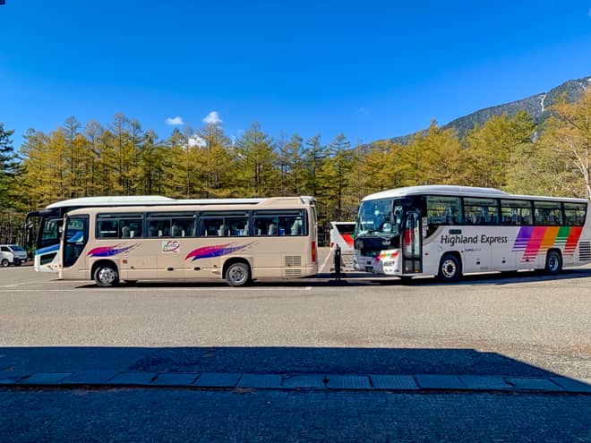 上高地へのアクセスはバスかタクシーのみ