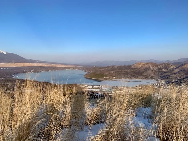 山中湖は一部凍ってましたよ