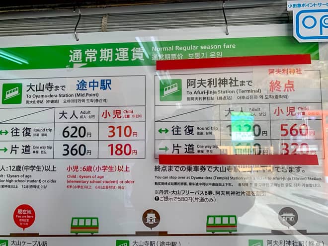 料金は大人が往復1120円