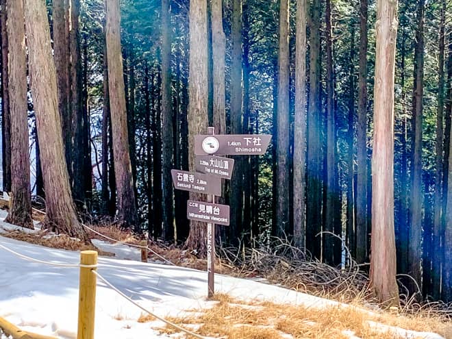 見晴台から阿夫利神社下社までは1.6キロ程度です
