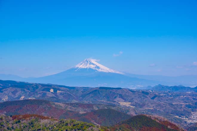 展望スペースからは富士山がばっちり見える