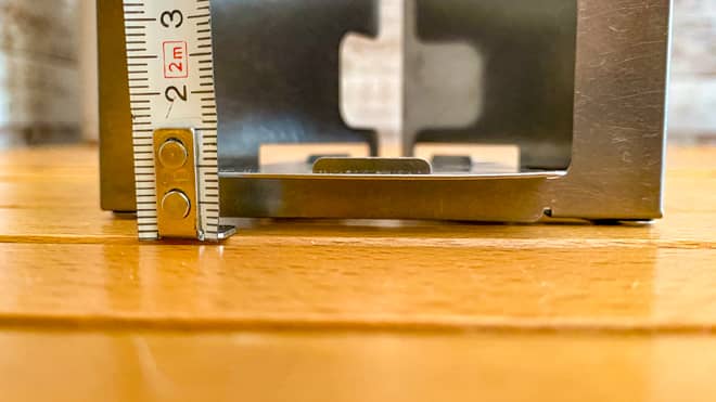 チタンカードコンロ台の高さ