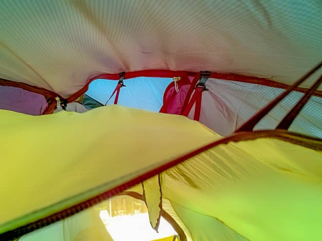 一体型のインナーテントは悪天候で大活躍