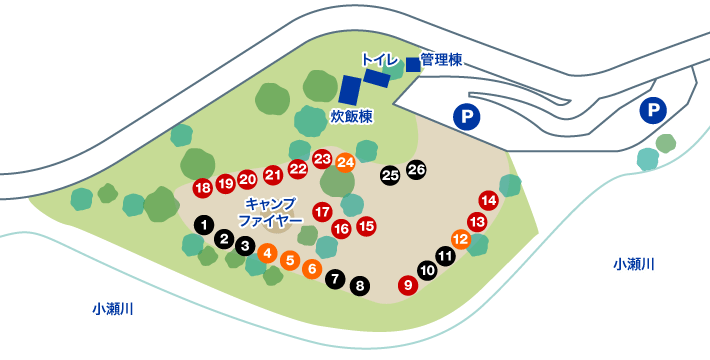 川真珠貝広場キャンプ場のマップ