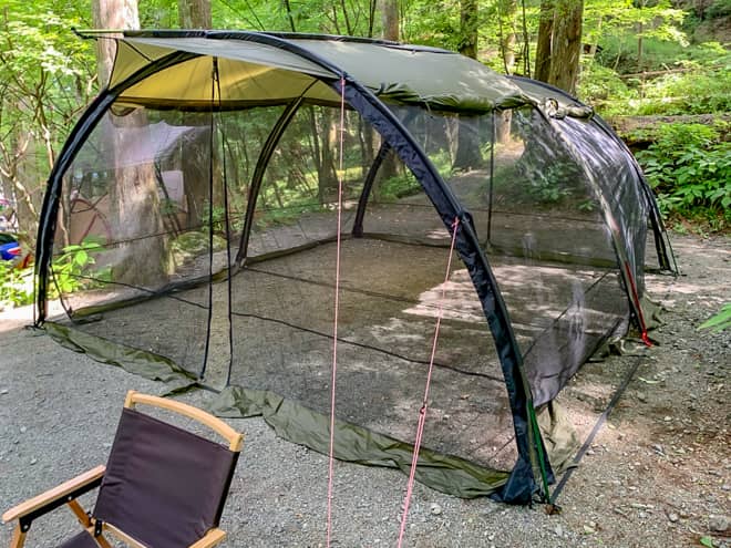 全方位蚊帳になるシェルター