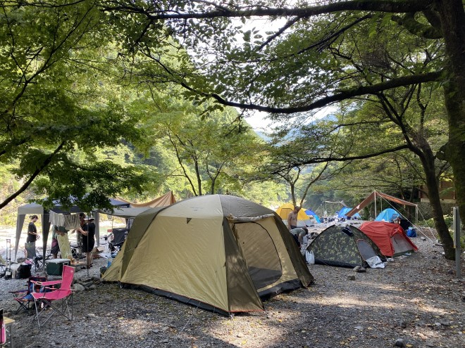 混雑している氷川キャンプ場