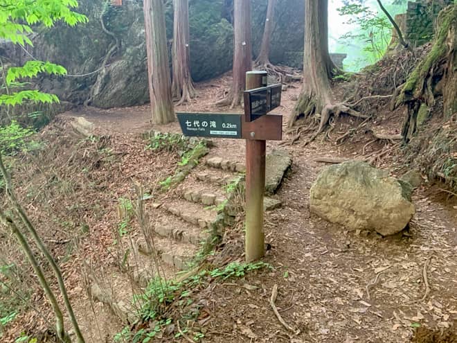 30分ほど歩くと天狗岩と分岐点に到着します