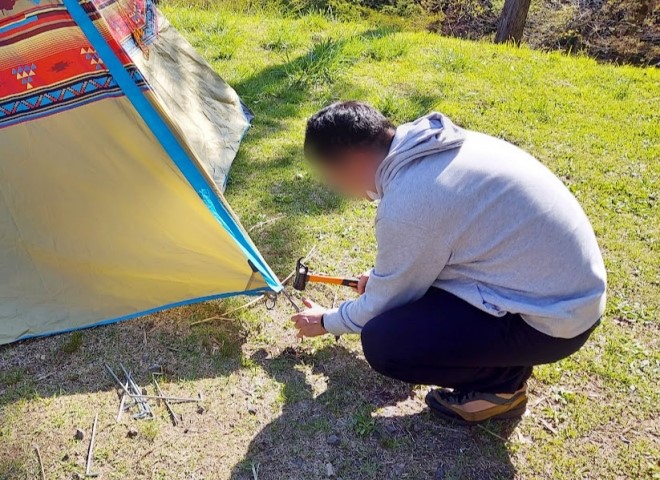 LOGOS パワーペグハンマーがテント設営で大活躍