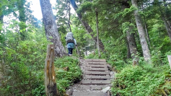 まめうち平までの登り