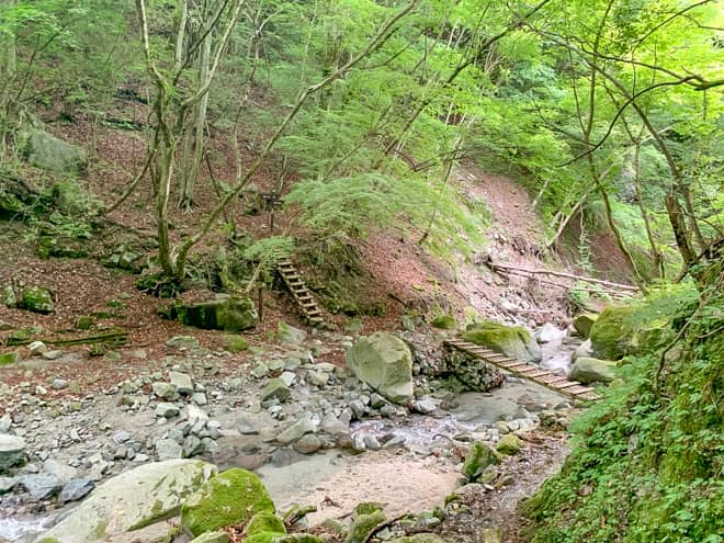 本棚沢出合→ベンチのある休憩スポットへ