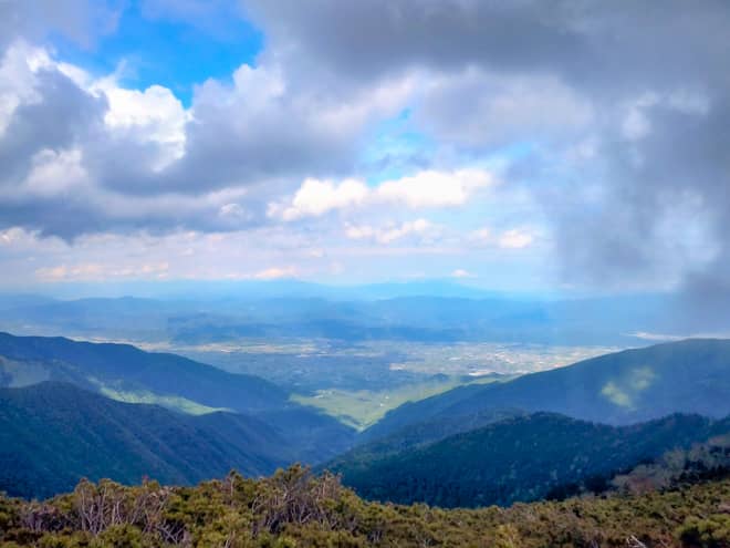 蝶ヶ岳から見える安曇野