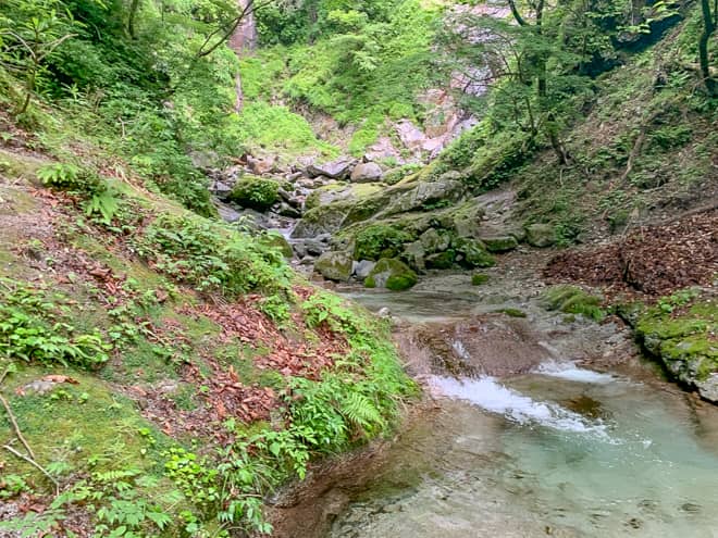 距離は短いのですが、大変滑りやすく足場の悪い