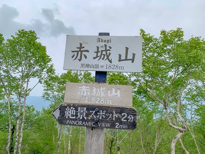 黒檜山山頂は木々に囲まれた場所が多く