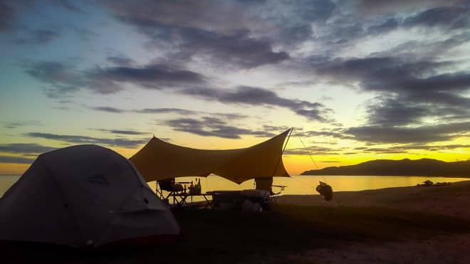 夕焼けとサイト