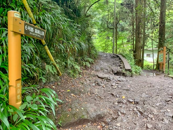 琵琶滝手前で分岐します