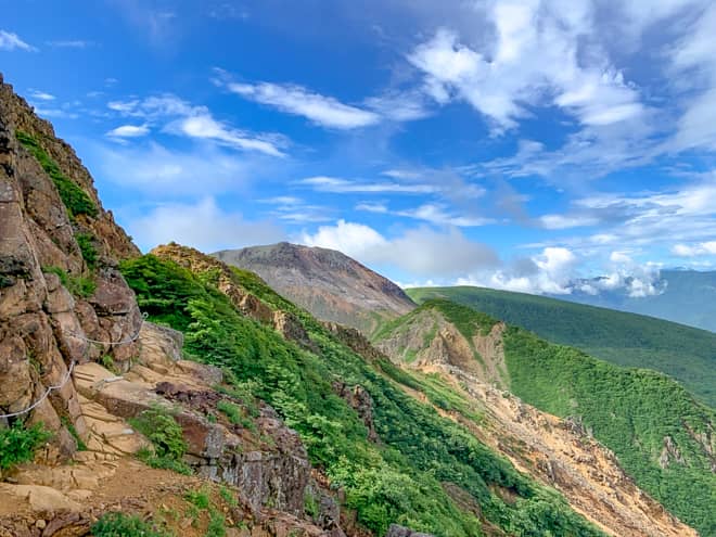 茶臼岳が絶えず目の前に見えるので