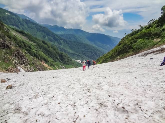 大雪渓の下り