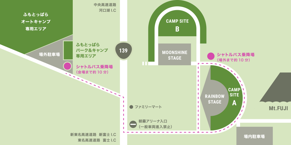 朝霧JAM 2022会場周辺マップ