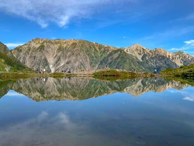 こちらが白馬三山のリフレクションが美しい