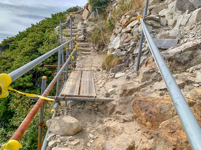 両側は切れ落ちていて道幅も狭いので渋滞するポイント