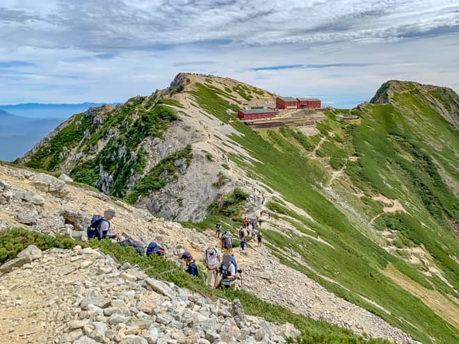 実際は唐松岳頂上山荘のある場所まで