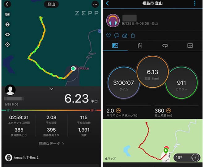 登山活動をそれぞれのアプリに取り込み