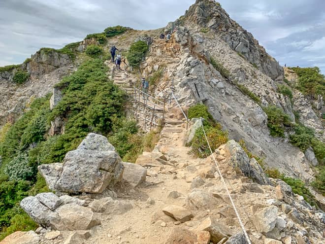 終盤は唐松岳でのちょっとした核心部