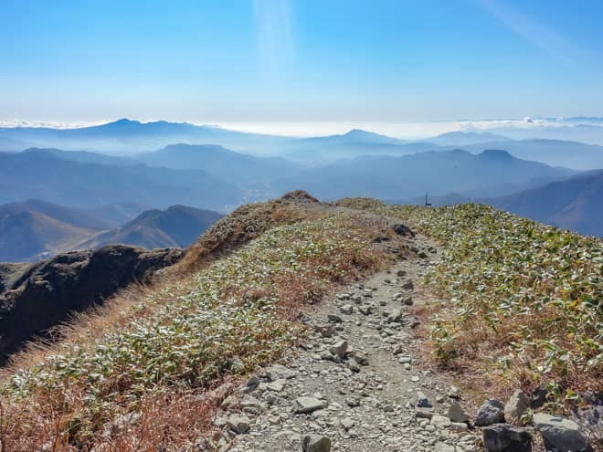 南側に目を向けると今まで歩いてきた.