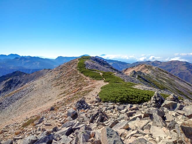 薬師岳の稜線
