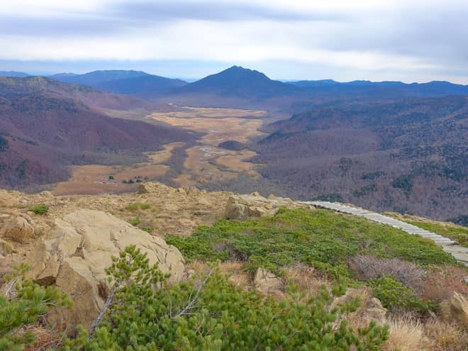 高天ヶ原眼下に広がる尾瀬ヶ原の全景と