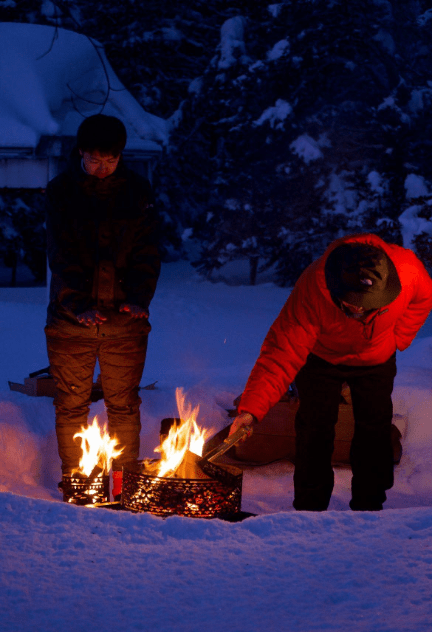 十和田湖冬キャンプの様子