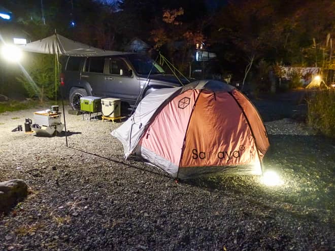 晩秋のキャンプ場で使用（晴れ）