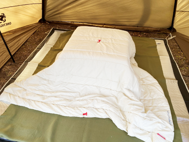 コールマンの封筒型寝袋をコタツ布団に