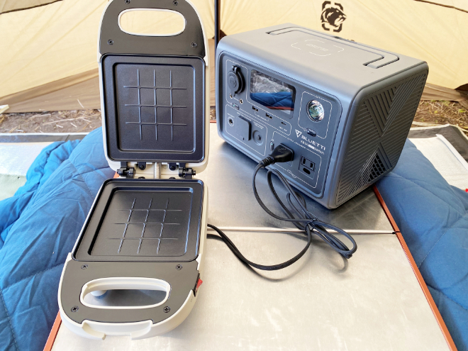 ポータブル電源でホットサンドに挑戦