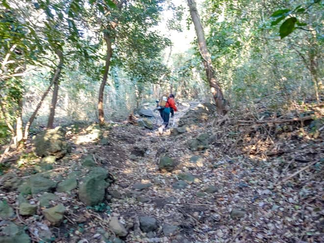 次のチェックポイントは1キロ先にある秘境の海岸