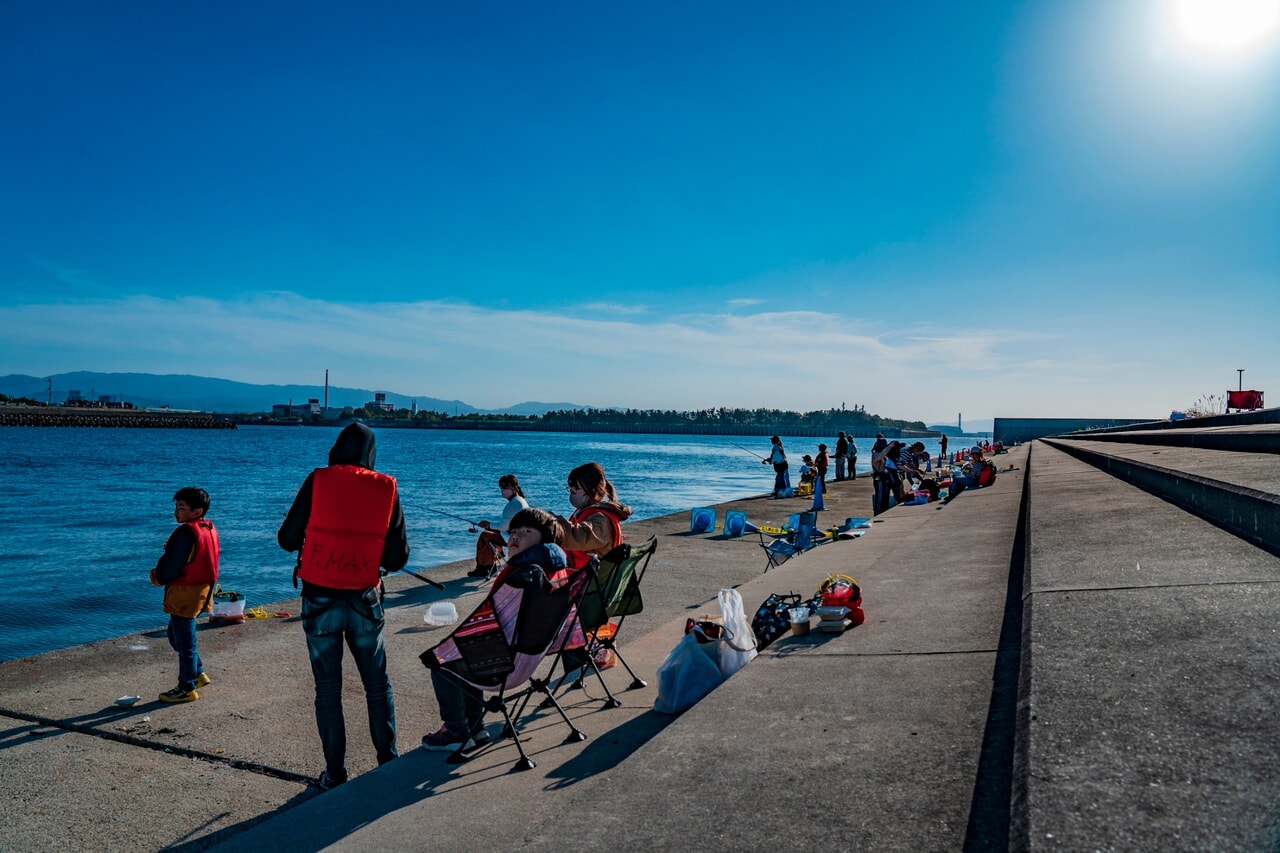 汐見公園で海釣り体験